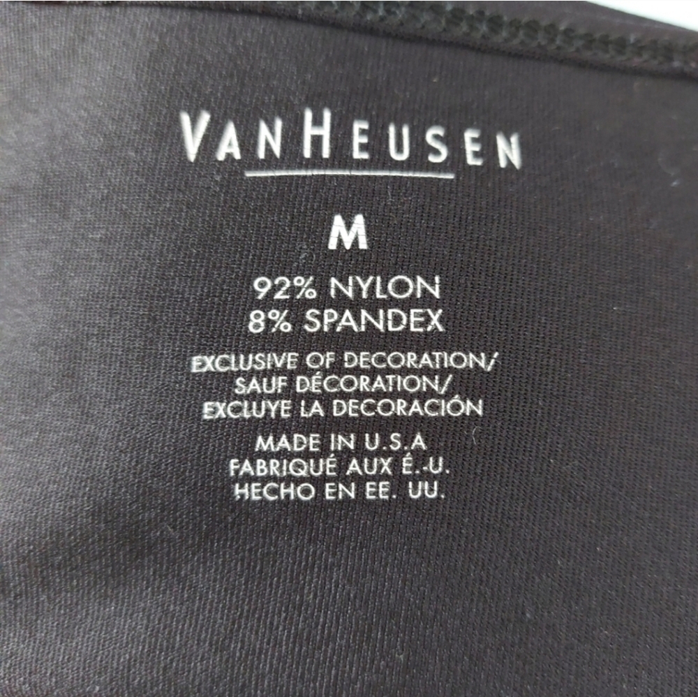 Van Heusen Black with Lace Overlay Tank Top Size M - Picture 8 of 9